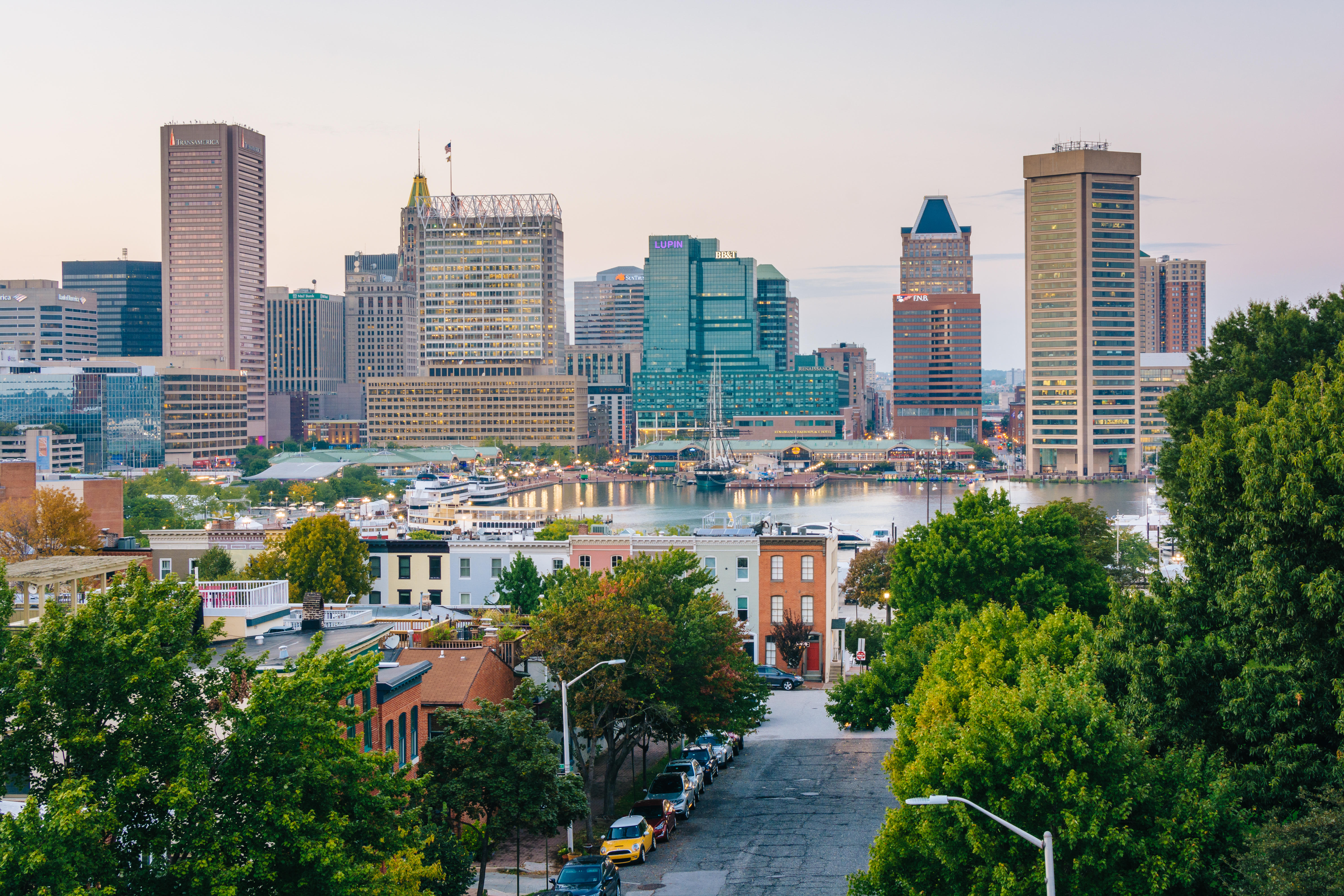 PD24MX A view of Federal Hill &amp; the Inner Harbor, in Baltimore, Maryland.